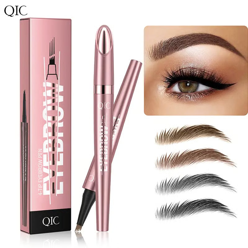 Waterproof Micro-Fork Eyebrow Pencil, Long-Lasting Brow Pen for Natural Hair-Like Strokes