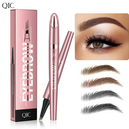 Waterproof Micro-Fork Eyebrow Pencil, Long-Lasting Brow Pen for Natural Hair-Like Strokes