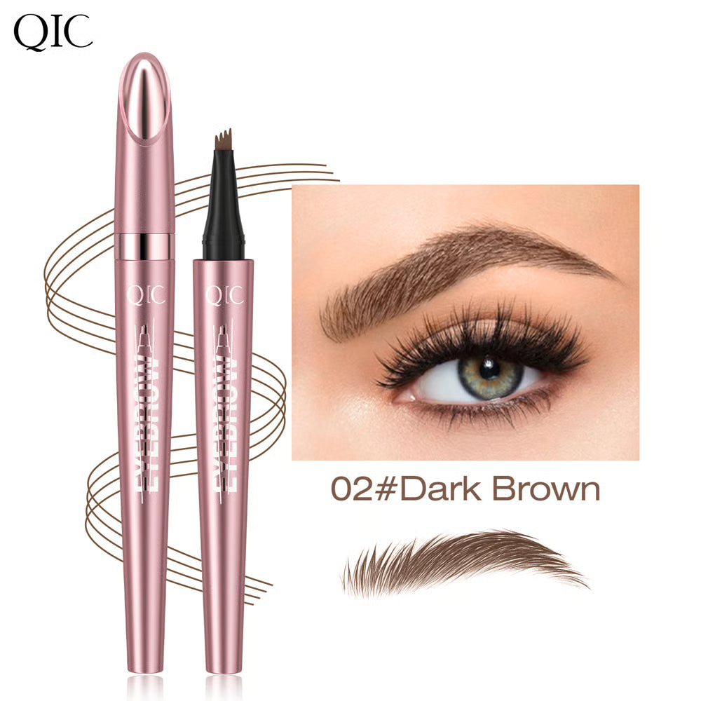 Waterproof Micro-Fork Eyebrow Pencil, Long-Lasting Brow Pen for Natural Hair-Like Strokes