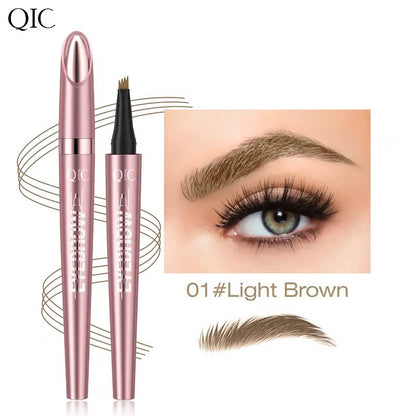 Waterproof Micro-Fork Eyebrow Pencil, Long-Lasting Brow Pen for Natural Hair-Like Strokes