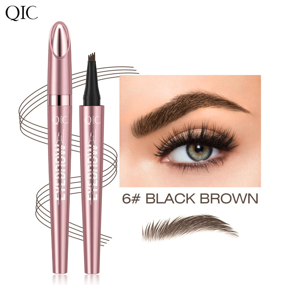 Waterproof Micro-Fork Eyebrow Pencil, Long-Lasting Brow Pen for Natural Hair-Like Strokes
