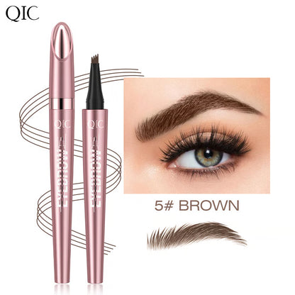 Waterproof Micro-Fork Eyebrow Pencil, Long-Lasting Brow Pen for Natural Hair-Like Strokes