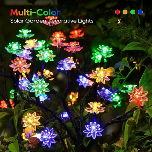 🌸Outdoor Waterproof Cherry Blossom Multicolor Solar Garden Lights