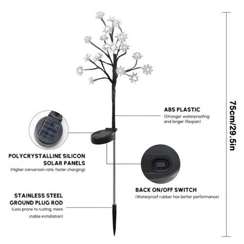 🌸Outdoor Waterproof Cherry Blossom Multicolor Solar Garden Lights