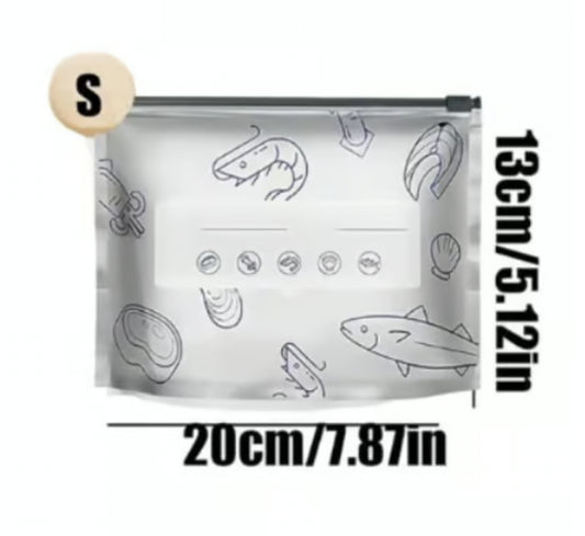 Reusable Aluminum Foil Sealable Storage Bags, 2025 New Resealable Vacuum Zipper Pouches for Food, Stand Up Foil Sealable Bags with Label and Zip Lock for Vegetable Fruit Meat